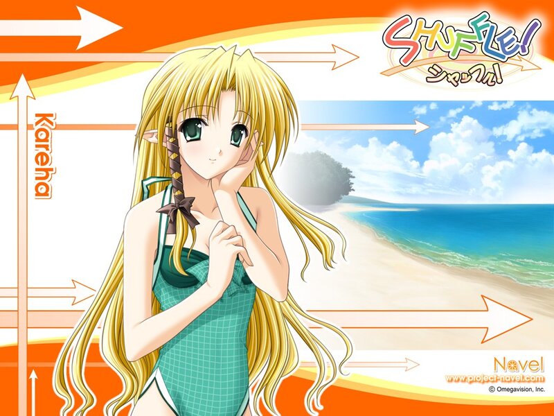 Anime girl at the beach