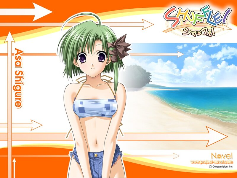 anime girl at the beach