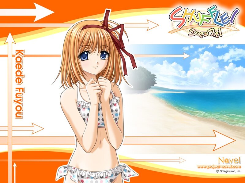 Anime girl at the beach