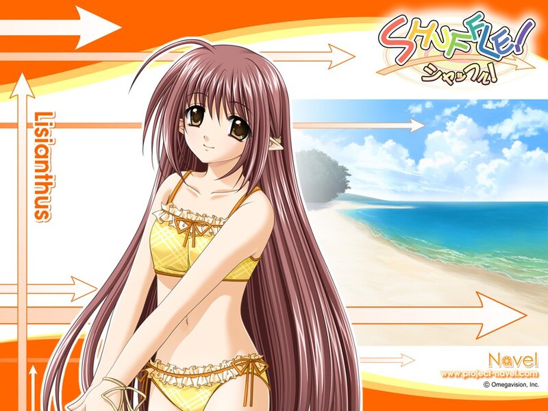 Anime girl at the beach