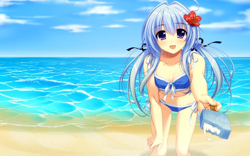 anime girl at the beach
