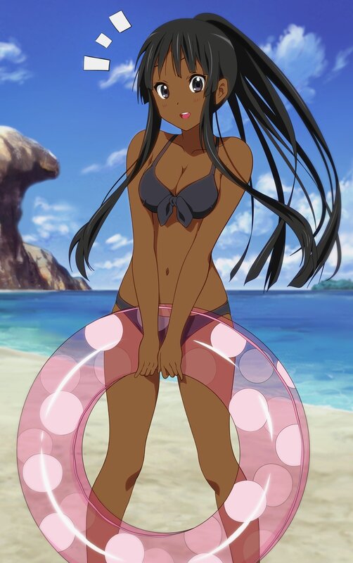 anime girl at the beach