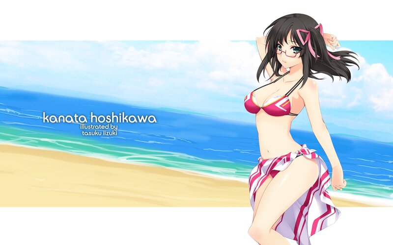 Anime girl at the beach