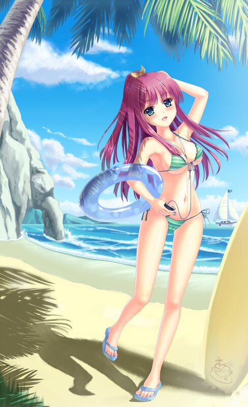 anime girl at the beach