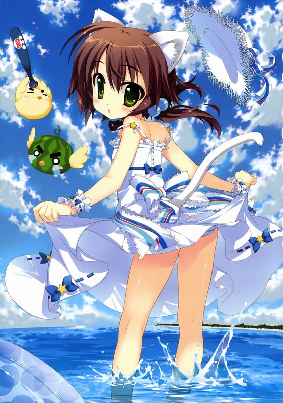anime girl at the beach