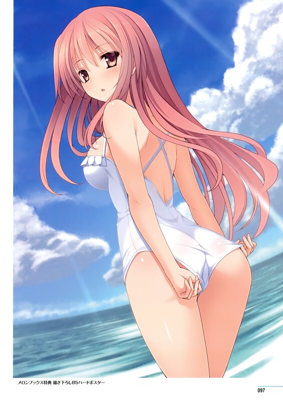 anime girl at the beach