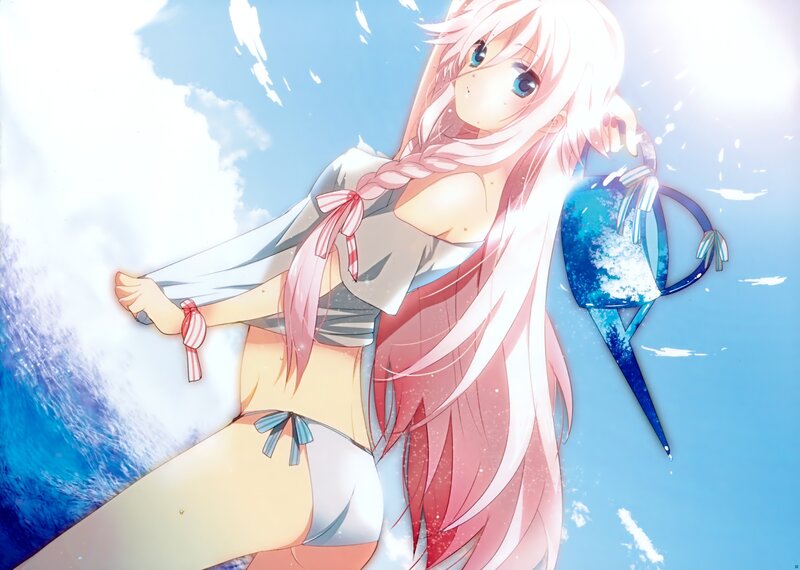 Anime girl at the beach