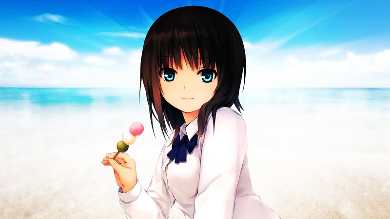 anime girl at the beach