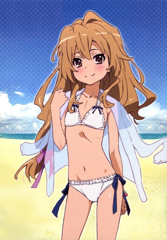 Anime girl at the beach