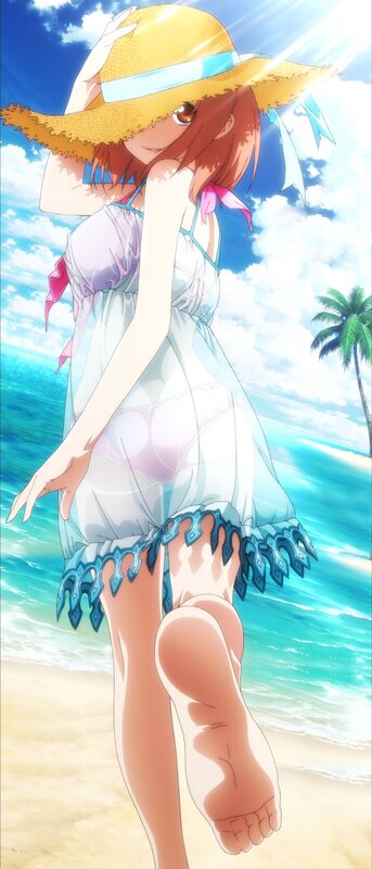 Anime girl at the beach