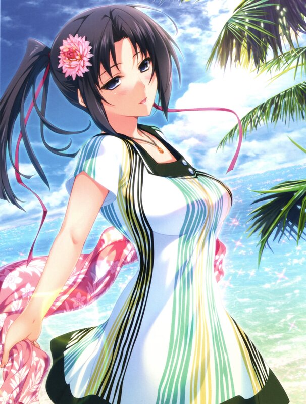 Anime girl at the beach