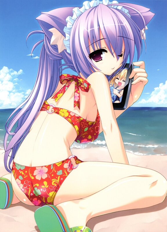 anime girl at the beach