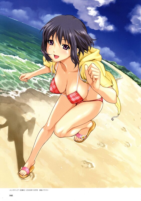 anime girl at the beach
