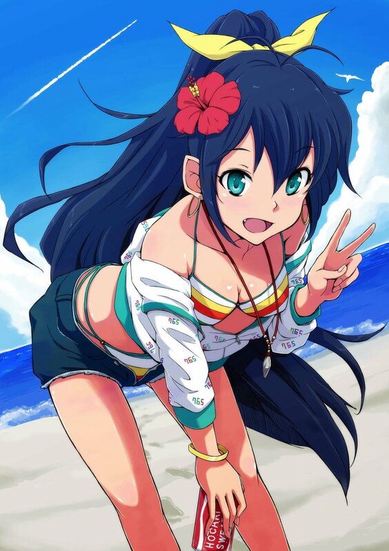 anime girl at the beach