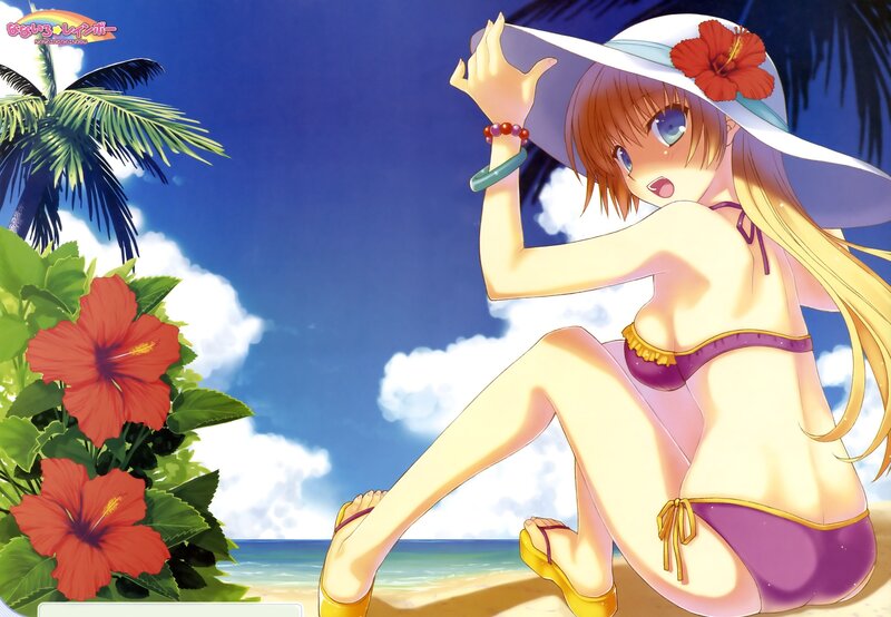 Anime girl at the beach