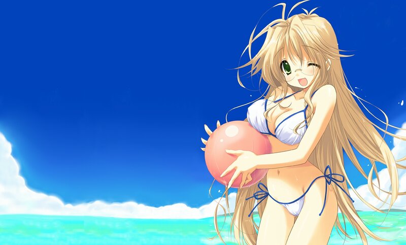anime girl at the beach