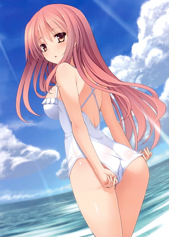 anime girl at the beach