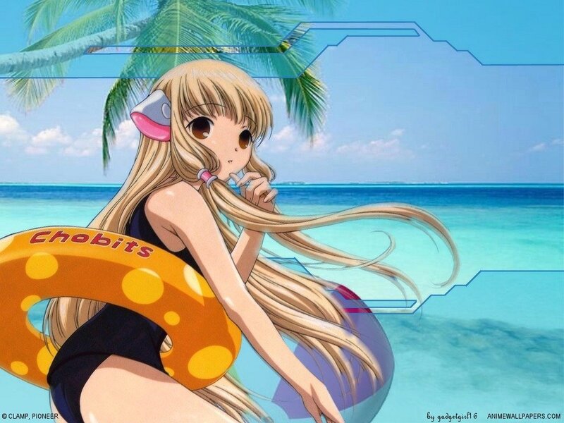 Anime girl at the beach
