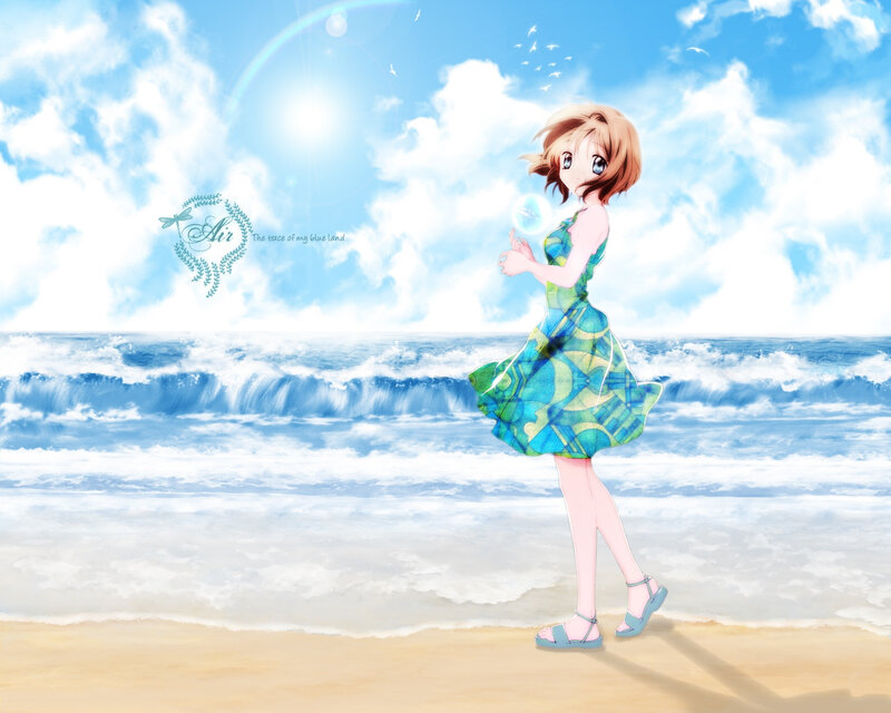 anime girl at the beach