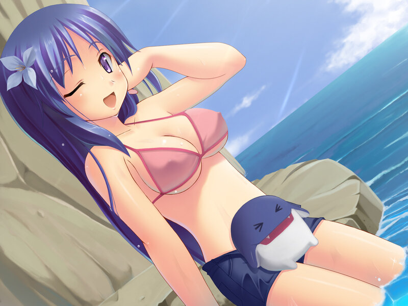 anime girl at the beach