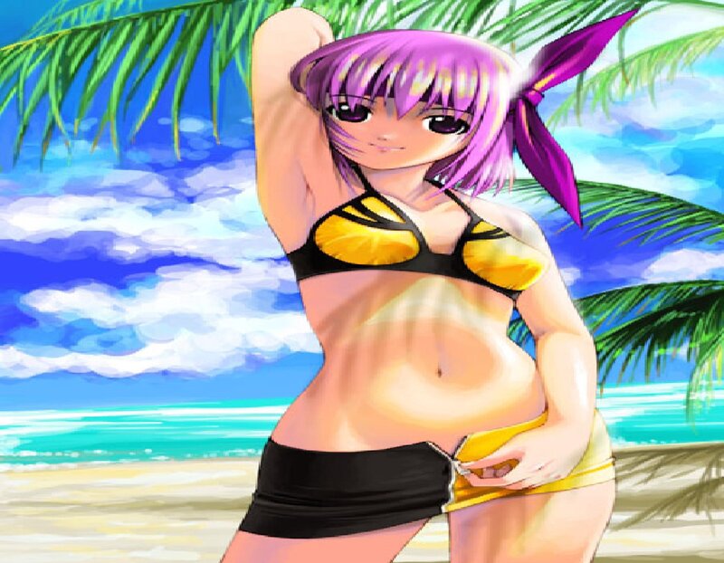 anime girl at the beach