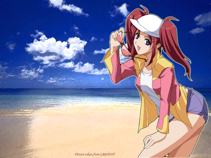 anime girl at the beach