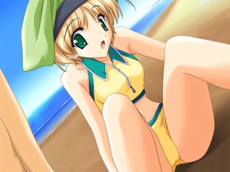 anime girl at the beach