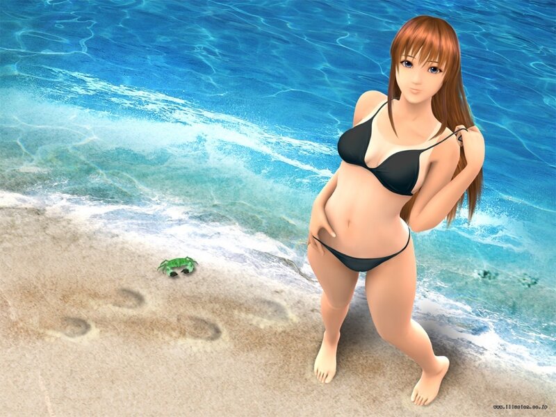 anime girl at the beach
