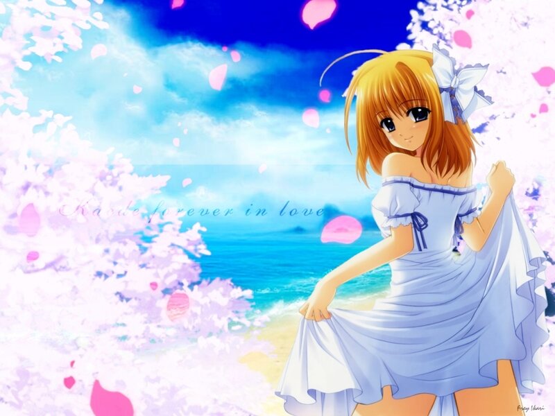 anime girl at the beach