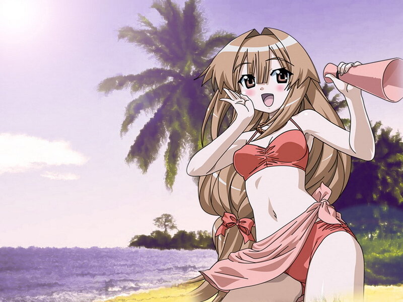 anime girl at the beach