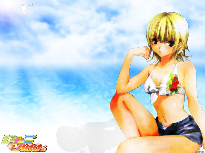 Anime girl at the beach