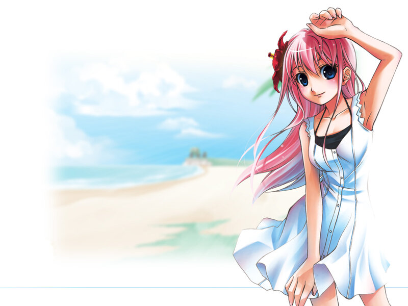 anime girl at the beach