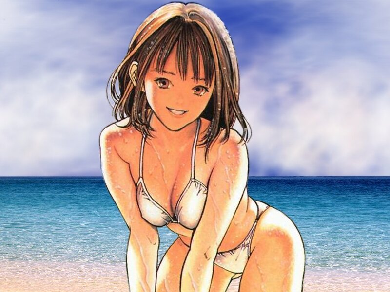 anime girl at the beach