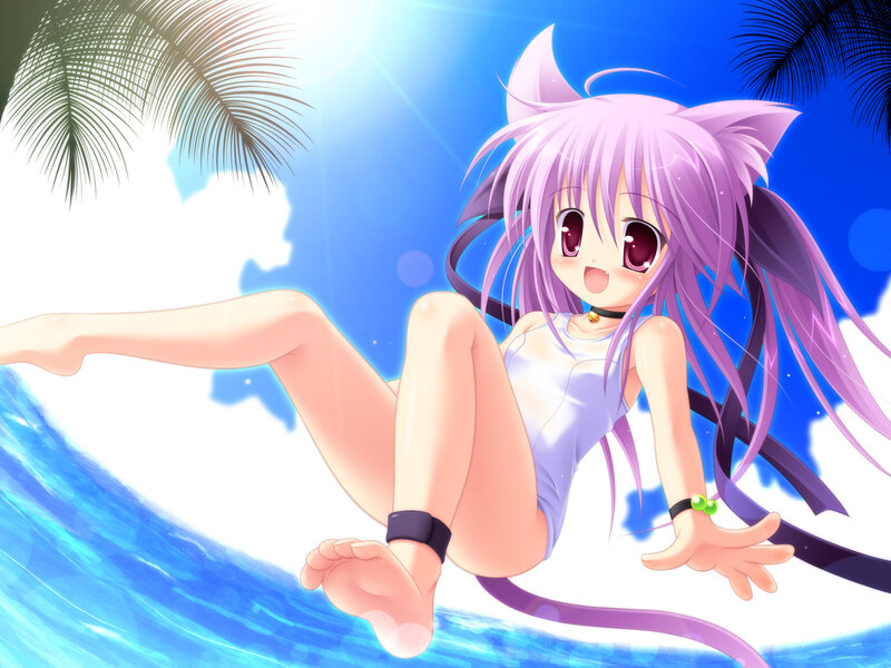 anime girl at the beach