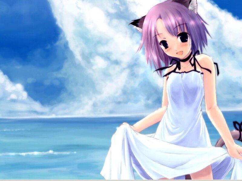 anime girl at the beach