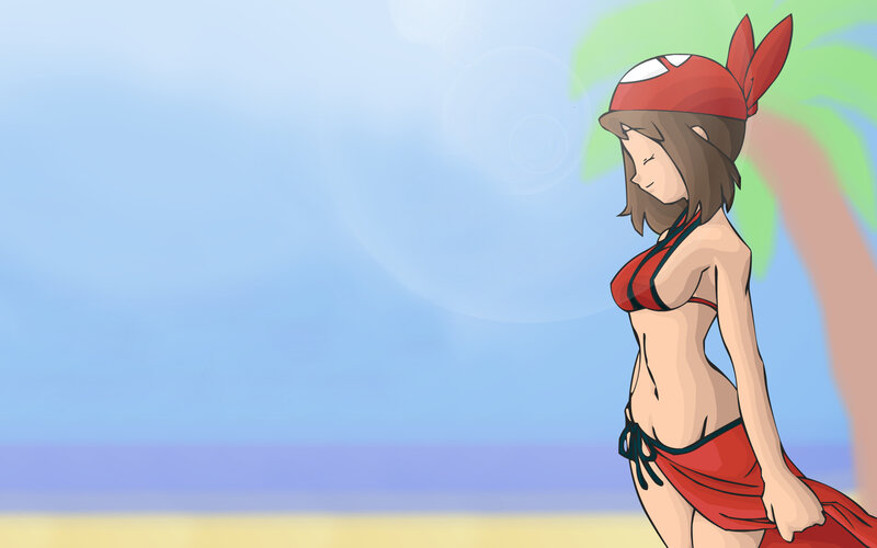 anime girl at the beach