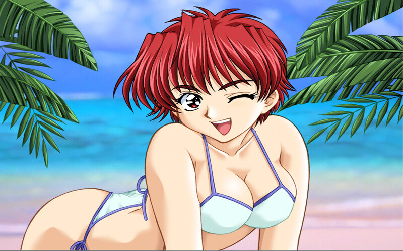 anime girl at the beach