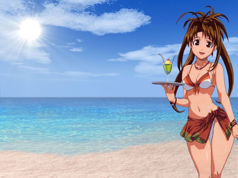 Anime girl at the beach