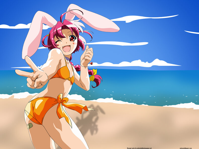 anime girl at the beach