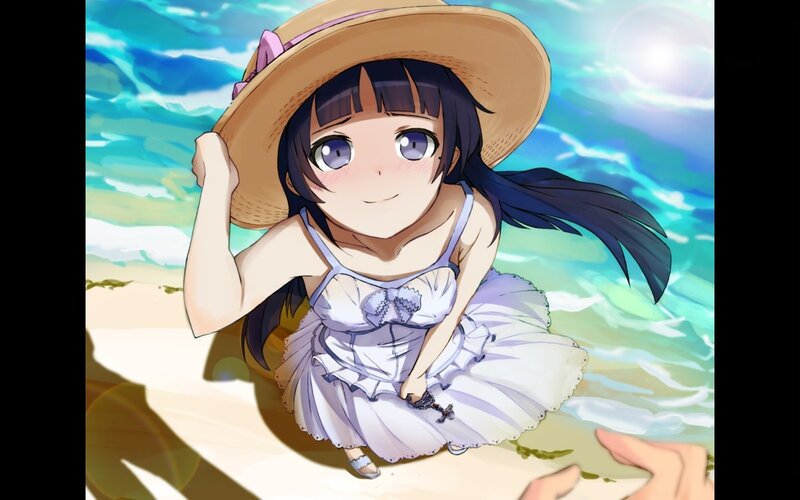 anime girl at the beach