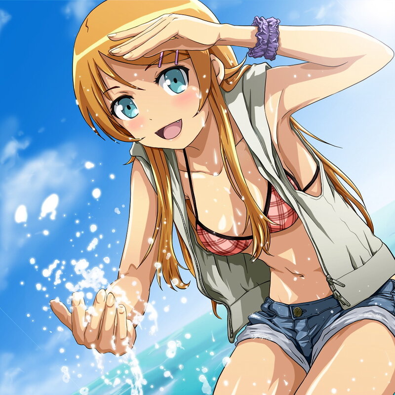 anime girl at the beach