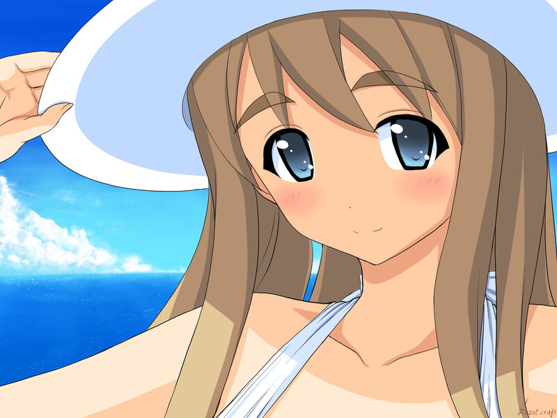 anime girl at the beach