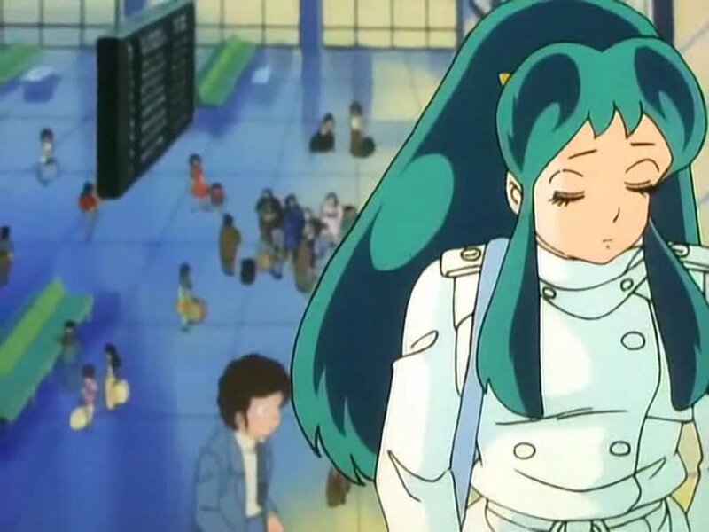 anime girl at train station