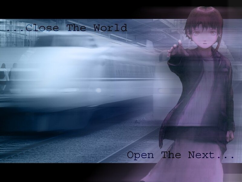 Anime girl at train station