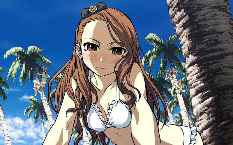 anime girl at tropical beach