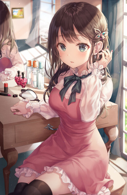 Anime Girl at Vanity