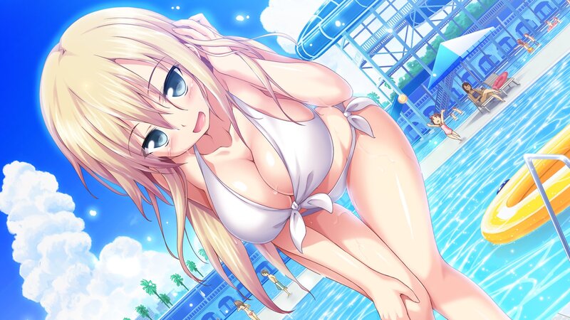 anime girl at water park