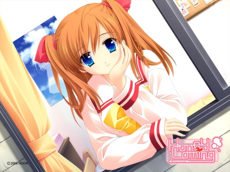 Anime girl at window