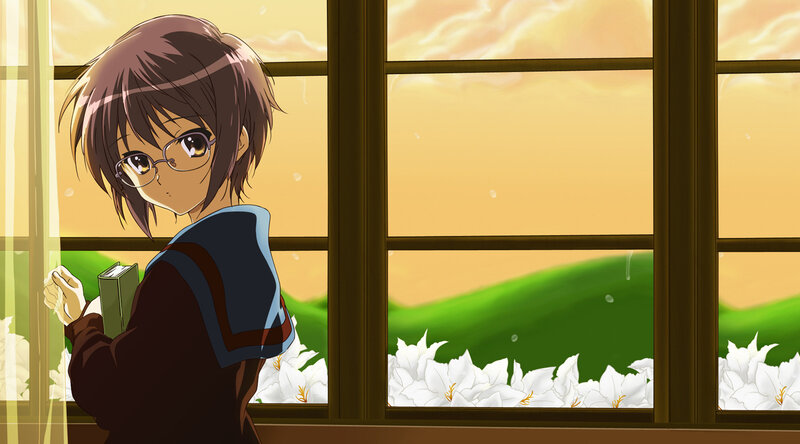 anime girl at window