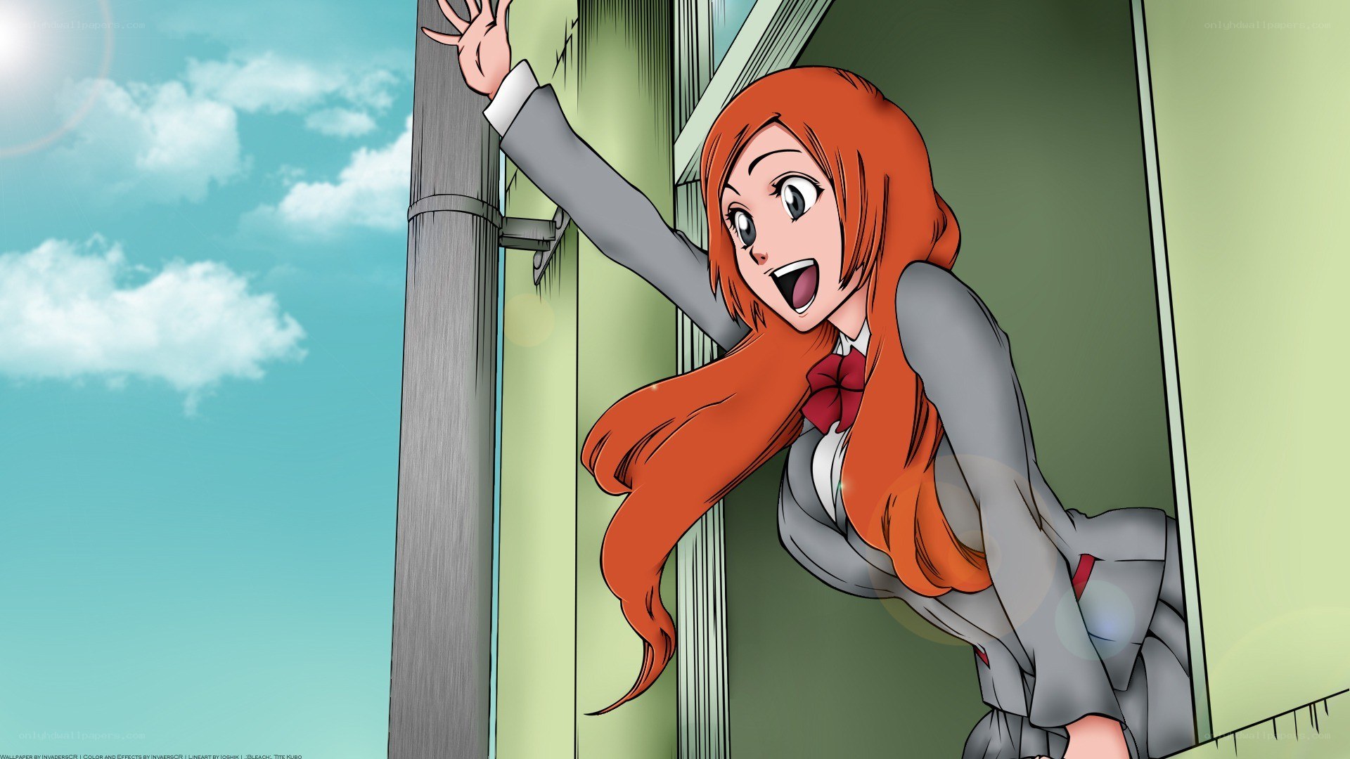 anime girl at window